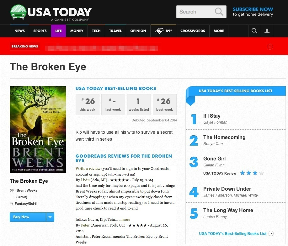 USA Today Bestseller! Brent Weeks