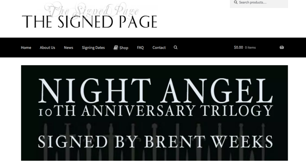 The Signed Page, Night Angel, Brent Weeks